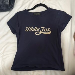 White Fox Navy Blue Baby Tee
